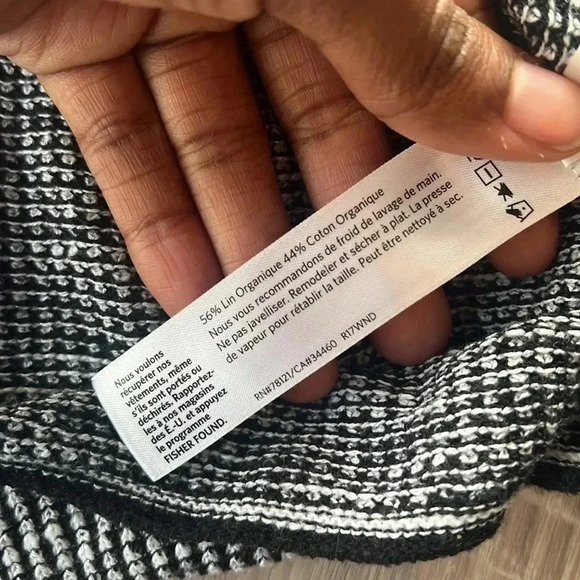 Women’s Eileen Fisher Boxy Textured Linen & Cotton Blend Sweater Size S/P - Picture 5 of 6